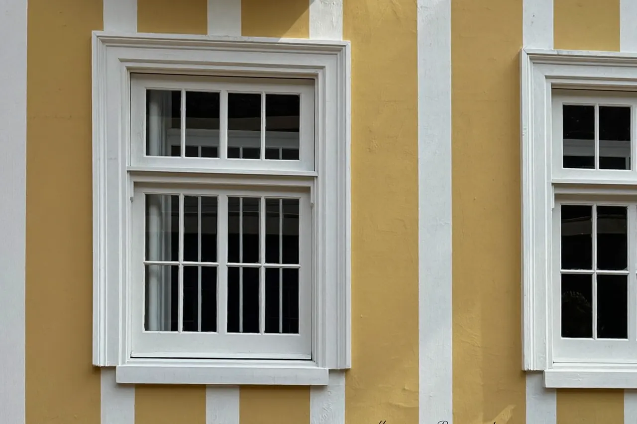 Double-glazed sash window fitted in a period terraced home